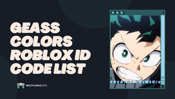 Geass Colors Roblox ID Code List (2023)